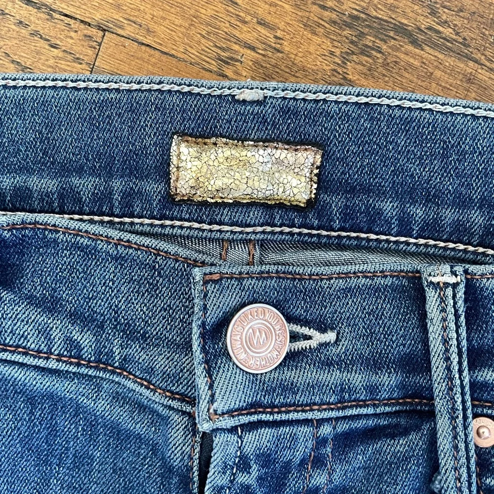 MOTHER Women's Straight Leg Jeans in Blue - Picture 3 of 5